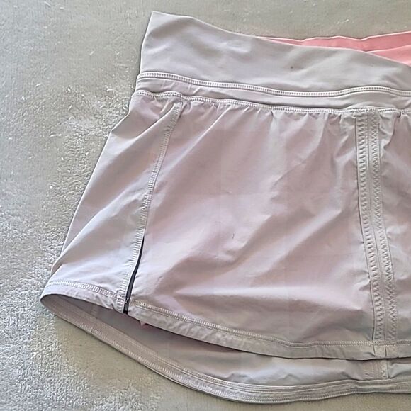 Lululemon Size 6 Gray Pink Run Speed Skort Built In Shorts Active Athleisure - Picture 3 of 16